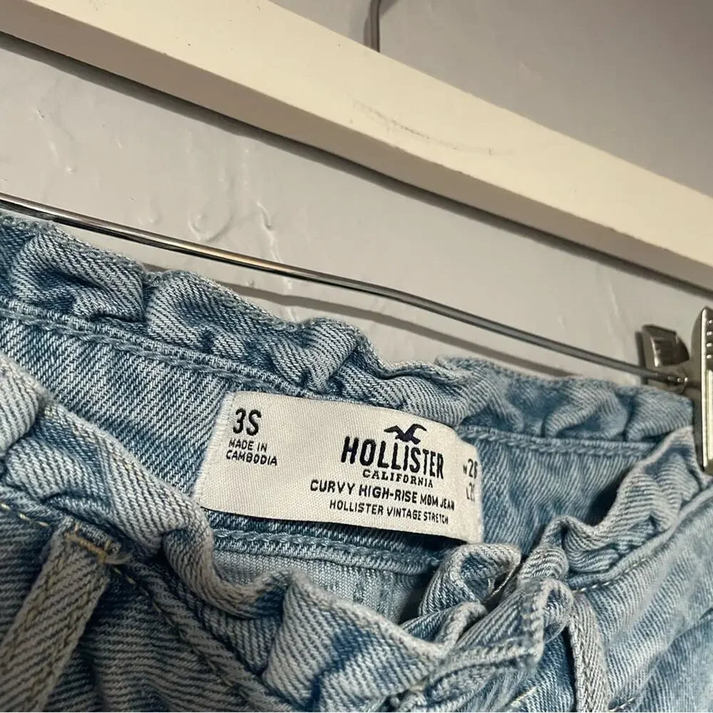 Hollister Jean Cutoff Shorts Light Wash Ruffle W 26